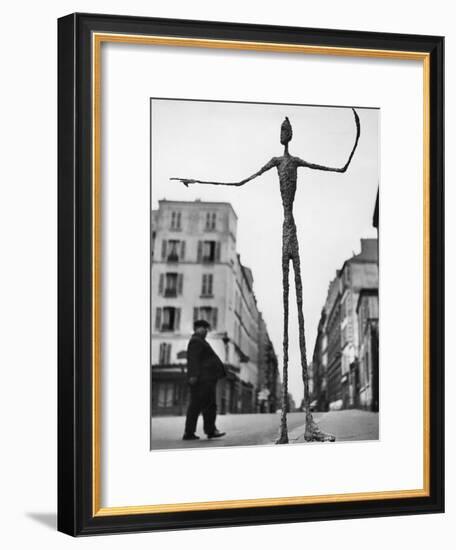 Skeletal Giacometti Sculpture on Parisian Street-Gordon Parks-Framed Premium Photographic Print