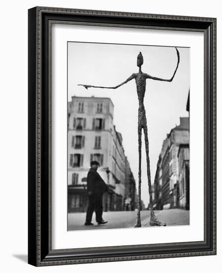 Skeletal Giacometti Sculpture on Parisian Street-Gordon Parks-Framed Premium Photographic Print