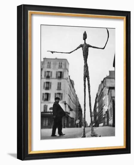 Skeletal Giacometti Sculpture on Parisian Street-Gordon Parks-Framed Premium Photographic Print