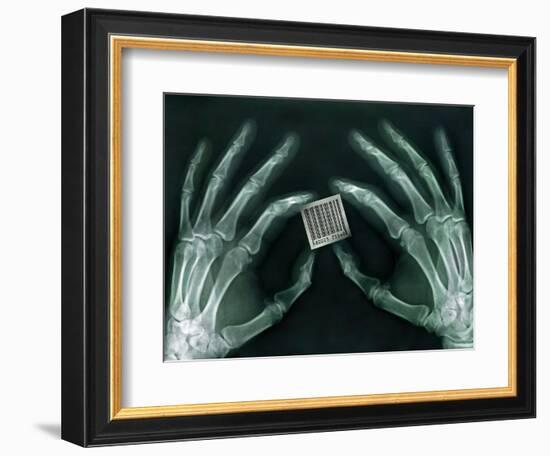 Skeletal Hands Holding Barcode-Thom Lang-Framed Photographic Print