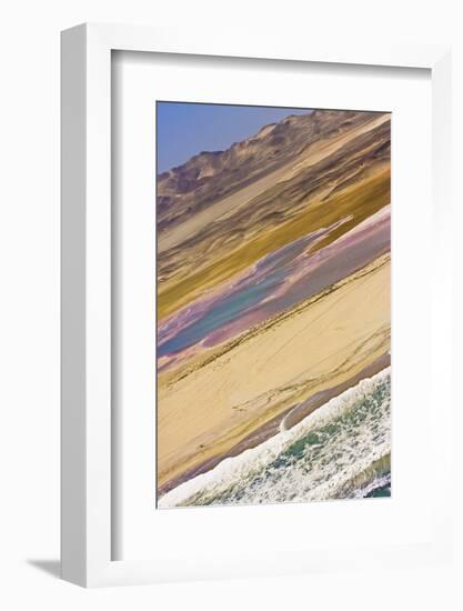 Skeleton Coast, Namibia. Areal View of the Coast and a Salt Pan-Janet Muir-Framed Photographic Print