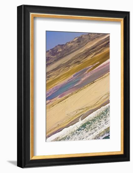 Skeleton Coast, Namibia. Areal View of the Coast and a Salt Pan-Janet Muir-Framed Photographic Print
