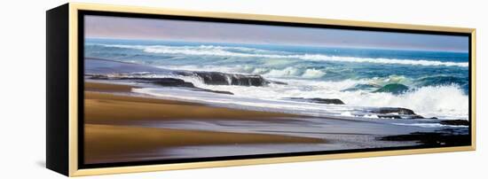 Skeleton Coast, Namibia. Surf-Janet Muir-Framed Premier Image Canvas