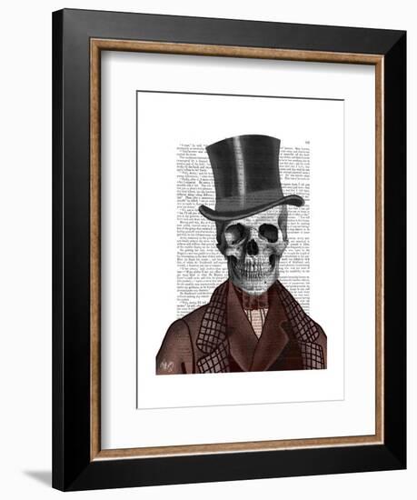 Skeleton Gentleman and Top hat-Fab Funky-Framed Art Print