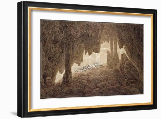 Skeleton in the Cave-Caspar David Friedrich-Framed Giclee Print