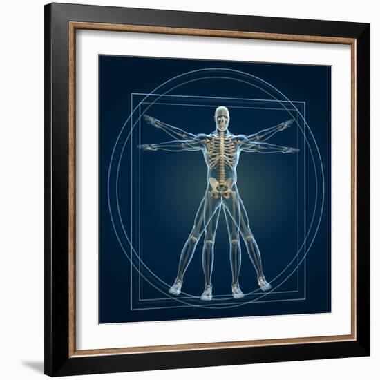 Skeleton In Vitruvian-Orla-Framed Art Print