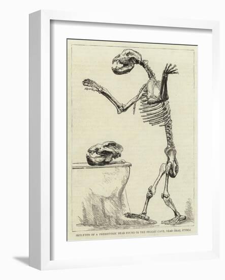 Skeleton of a Prehistoric Bear Found in the Peggau Cave, Near Graz, Styria-null-Framed Giclee Print