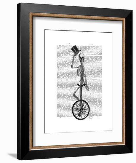 Skeleton on Unicycle-Fab Funky-Framed Premium Giclee Print