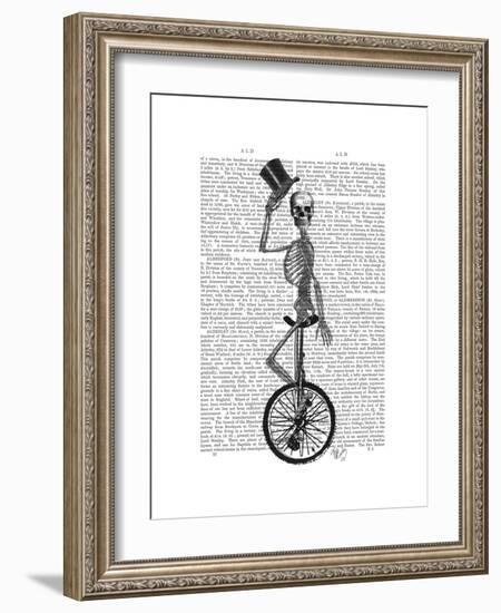 Skeleton on Unicycle-Fab Funky-Framed Premium Giclee Print