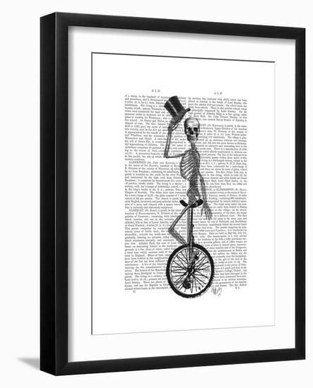 Skeleton on Unicycle-Fab Funky-Framed Premium Giclee Print