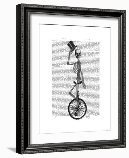 Skeleton on Unicycle-Fab Funky-Framed Premium Giclee Print