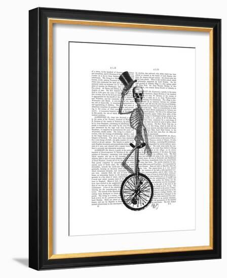 Skeleton on Unicycle-Fab Funky-Framed Premium Giclee Print