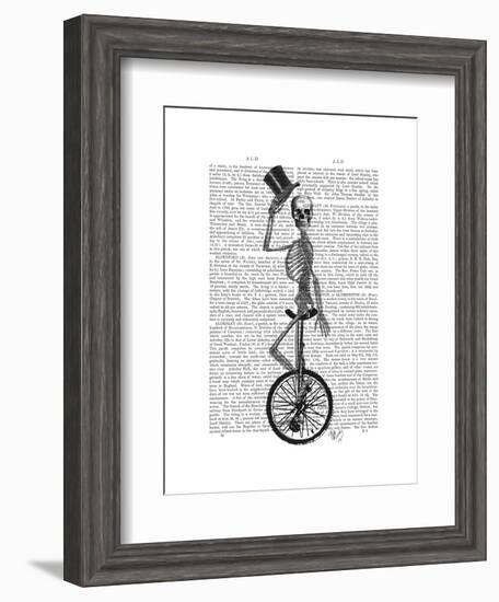 Skeleton on Unicycle-Fab Funky-Framed Art Print