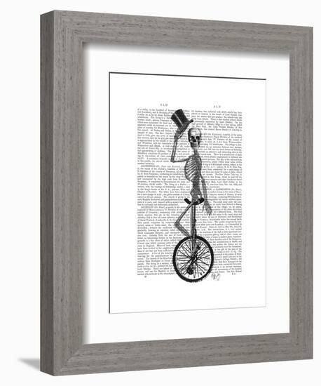 Skeleton on Unicycle-Fab Funky-Framed Art Print