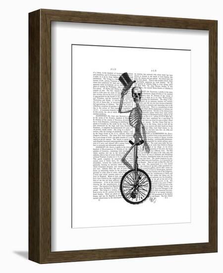 Skeleton on Unicycle-Fab Funky-Framed Art Print