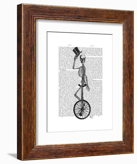 Skeleton on Unicycle-Fab Funky-Framed Art Print