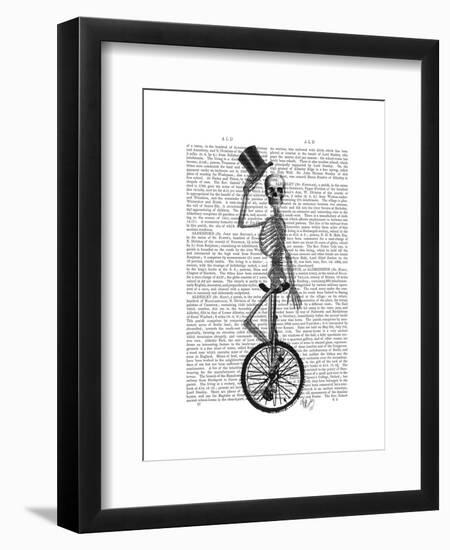 Skeleton on Unicycle-Fab Funky-Framed Art Print