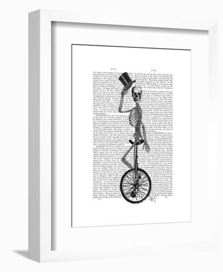 Skeleton on Unicycle-Fab Funky-Framed Art Print