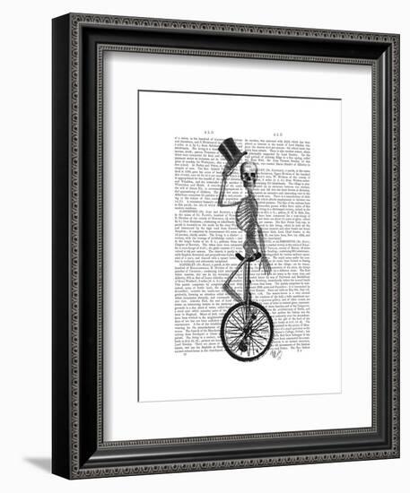 Skeleton on Unicycle-Fab Funky-Framed Art Print