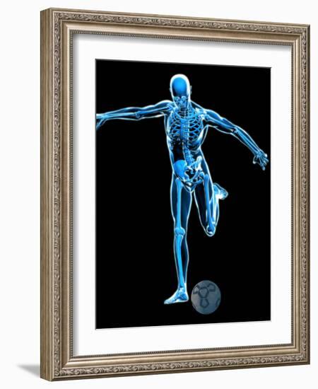 Skeleton Playing Football-Roger Harris-Framed Photographic Print