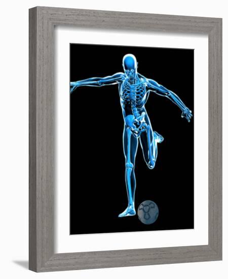 Skeleton Playing Football-Roger Harris-Framed Photographic Print