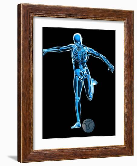 Skeleton Playing Football-Roger Harris-Framed Photographic Print