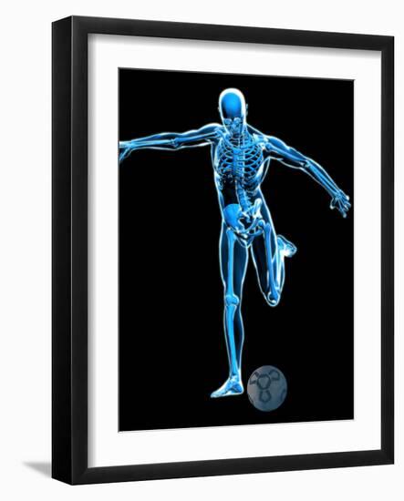 Skeleton Playing Football-Roger Harris-Framed Photographic Print