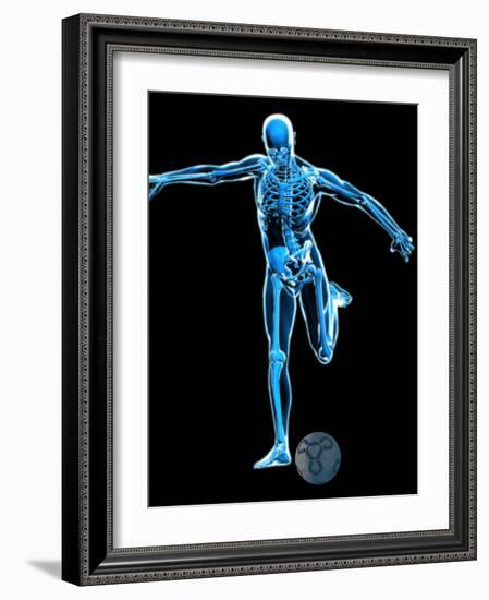 Skeleton Playing Football-Roger Harris-Framed Photographic Print