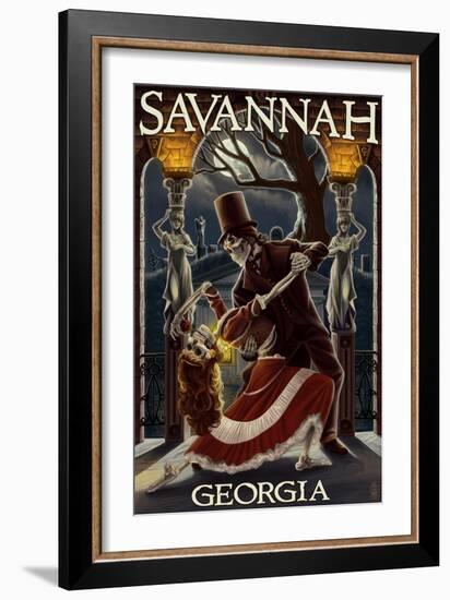 Skeletons Dancing - Savannah, Georgia-Lantern Press-Framed Art Print