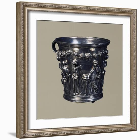 Skeletons Representing Greek Philosophers and Inscriptions Inviting Them to Enjoy Life's Pleasures-null-Framed Giclee Print