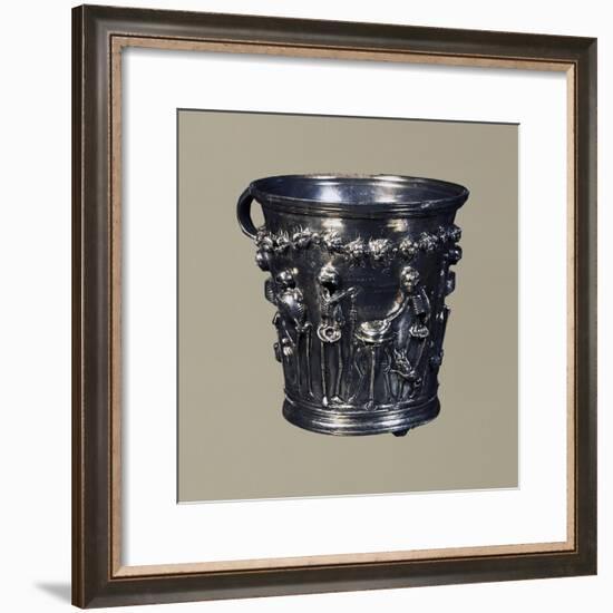 Skeletons Representing Greek Philosophers and Inscriptions Inviting Them to Enjoy Life's Pleasures-null-Framed Giclee Print