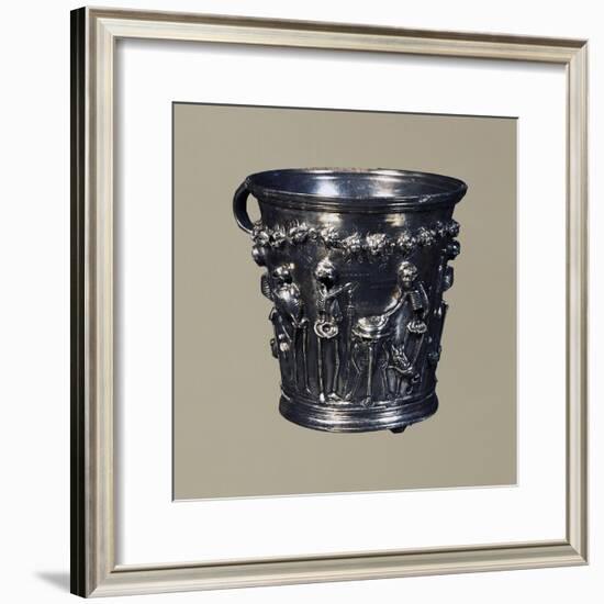 Skeletons Representing Greek Philosophers and Inscriptions Inviting Them to Enjoy Life's Pleasures-null-Framed Giclee Print