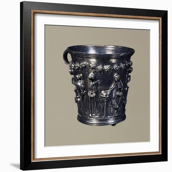 Skeletons Representing Greek Philosophers and Inscriptions Inviting Them to Enjoy Life's Pleasures-null-Framed Giclee Print