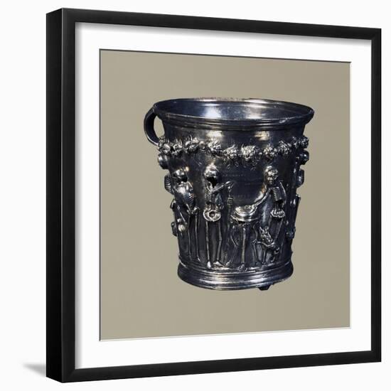 Skeletons Representing Greek Philosophers and Inscriptions Inviting Them to Enjoy Life's Pleasures-null-Framed Giclee Print