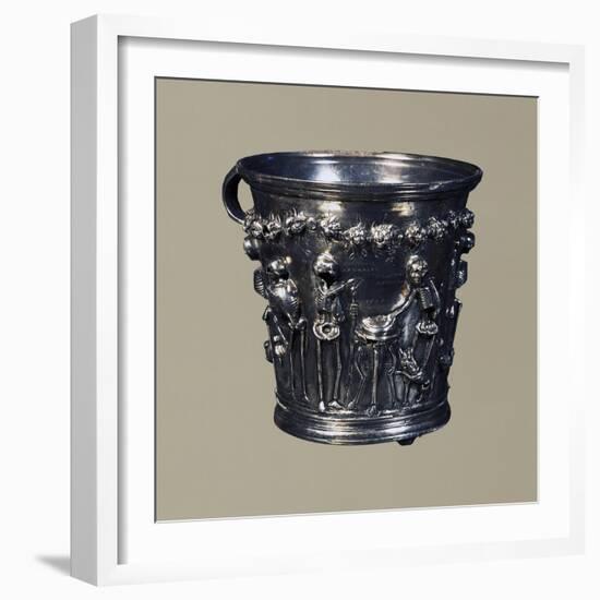 Skeletons Representing Greek Philosophers and Inscriptions Inviting Them to Enjoy Life's Pleasures-null-Framed Giclee Print