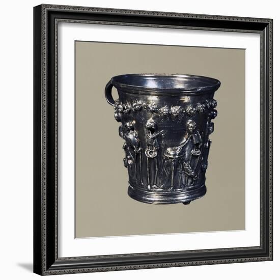 Skeletons Representing Greek Philosophers and Inscriptions Inviting Them to Enjoy Life's Pleasures-null-Framed Giclee Print