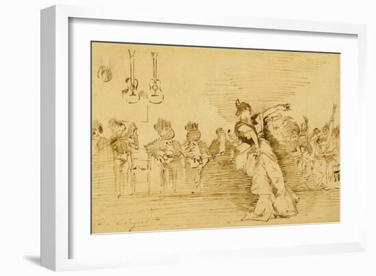 Sketch after 'El Jaleo', 1882 (Pen & Ink on Paper Laid down on Paper)-John Singer Sargent-Framed Giclee Print