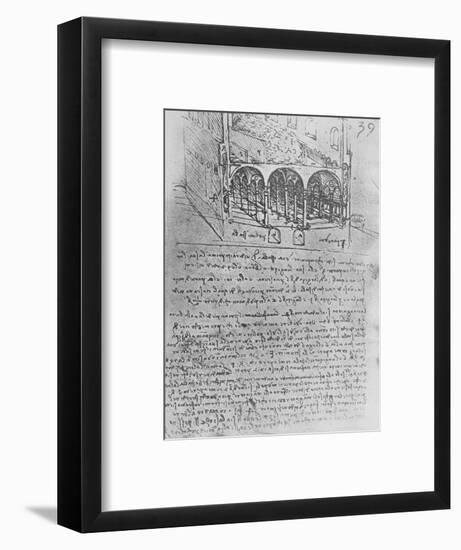 'Sketch Design for a Stable', c1480 (1945)-Leonardo Da Vinci-Framed Giclee Print