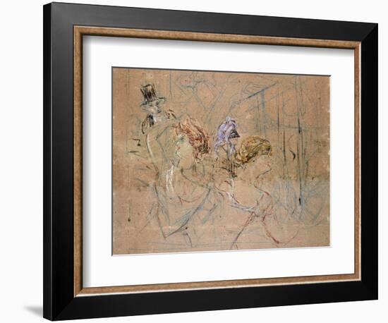 Sketch for 'At the Masked Ball', C.1892-Henri de Toulouse-Lautrec-Framed Giclee Print