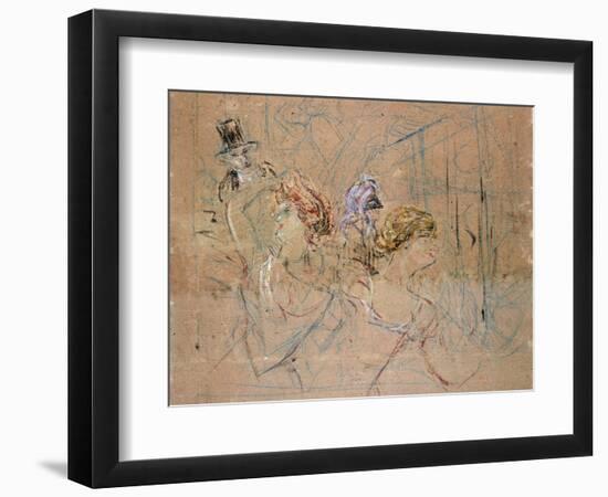 Sketch for 'At the Masked Ball', C.1892-Henri de Toulouse-Lautrec-Framed Giclee Print