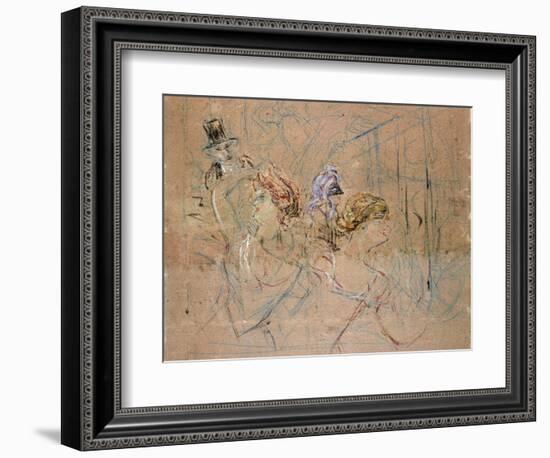 Sketch for 'At the Masked Ball', C.1892-Henri de Toulouse-Lautrec-Framed Giclee Print