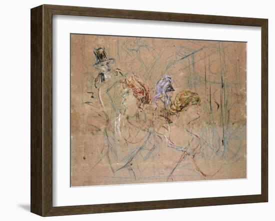 Sketch for 'At the Masked Ball', C.1892-Henri de Toulouse-Lautrec-Framed Giclee Print