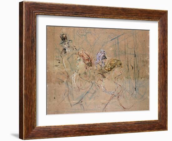 Sketch for 'At the Masked Ball', C.1892-Henri de Toulouse-Lautrec-Framed Giclee Print