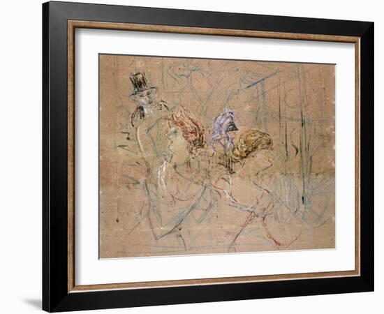 Sketch for 'At the Masked Ball', C.1892-Henri de Toulouse-Lautrec-Framed Giclee Print