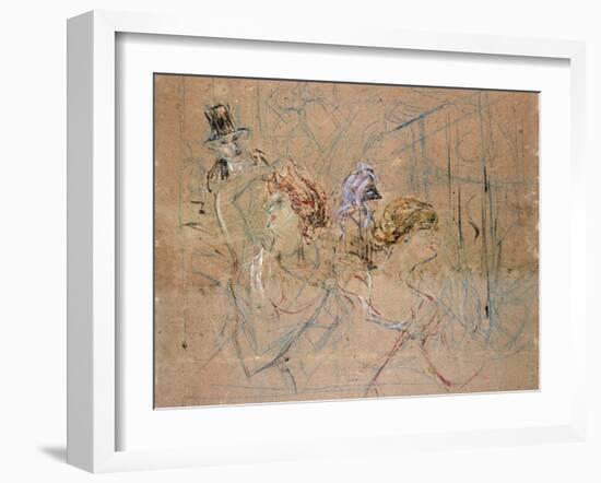 Sketch for 'At the Masked Ball', C.1892-Henri de Toulouse-Lautrec-Framed Giclee Print