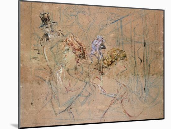 Sketch for 'At the Masked Ball', C.1892-Henri de Toulouse-Lautrec-Mounted Giclee Print