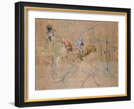 Sketch for 'At the Masked Ball', C.1892-Henri de Toulouse-Lautrec-Framed Giclee Print