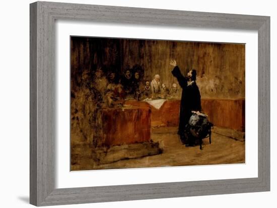 Sketch for Columbus before the Council of Salamanca, C.1876-William Merritt Chase-Framed Giclee Print