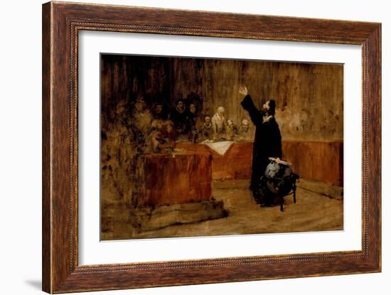 Sketch for Columbus before the Council of Salamanca, C.1876-William Merritt Chase-Framed Giclee Print