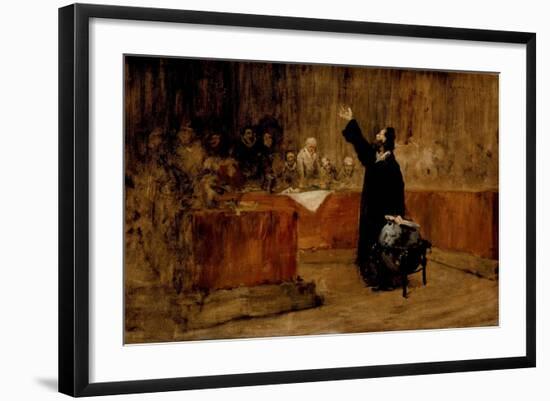 Sketch for Columbus before the Council of Salamanca, C.1876-William Merritt Chase-Framed Giclee Print